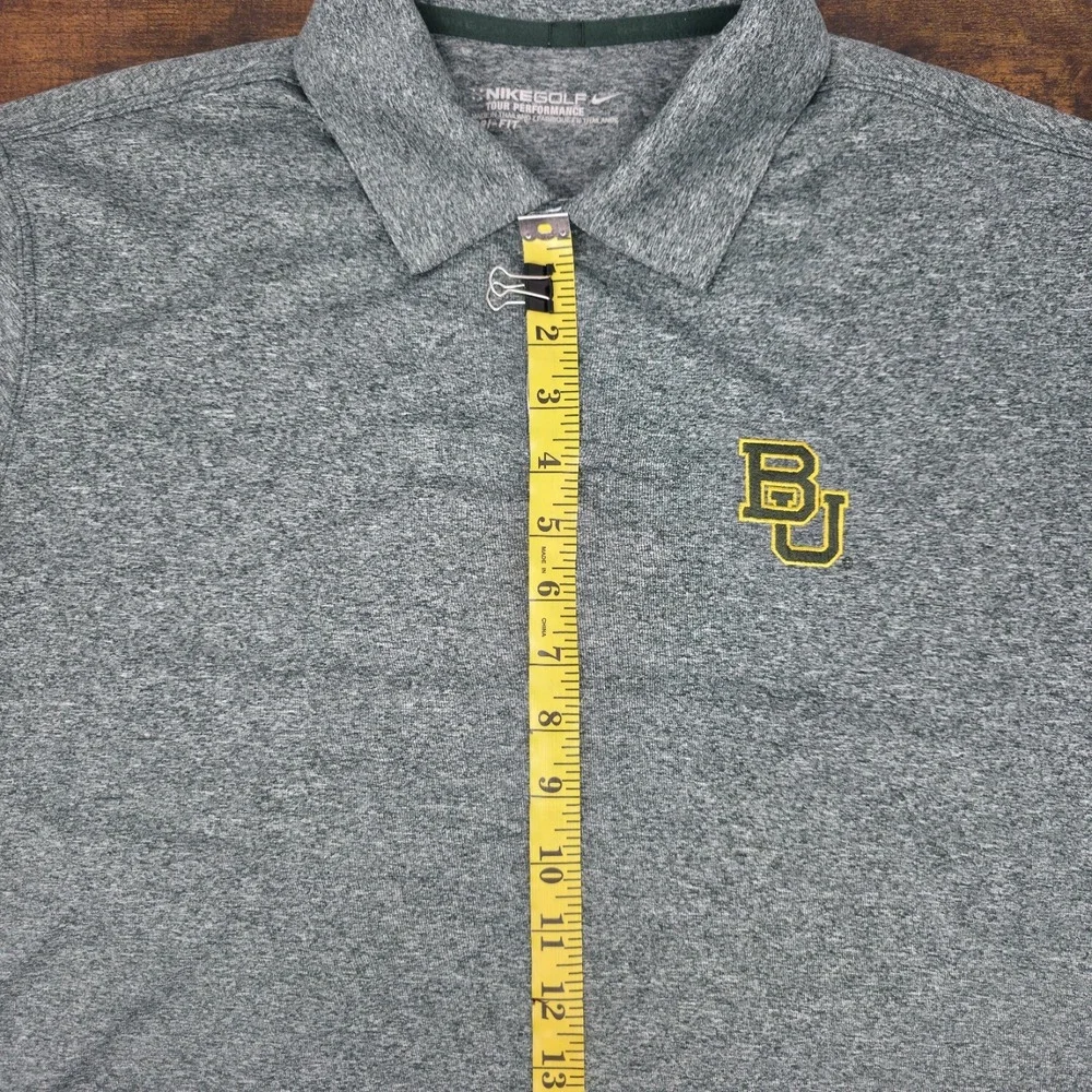 Nike Golf Tour Performance Baylor BU Bears Polo‎ Shirt Green Heathered Size M